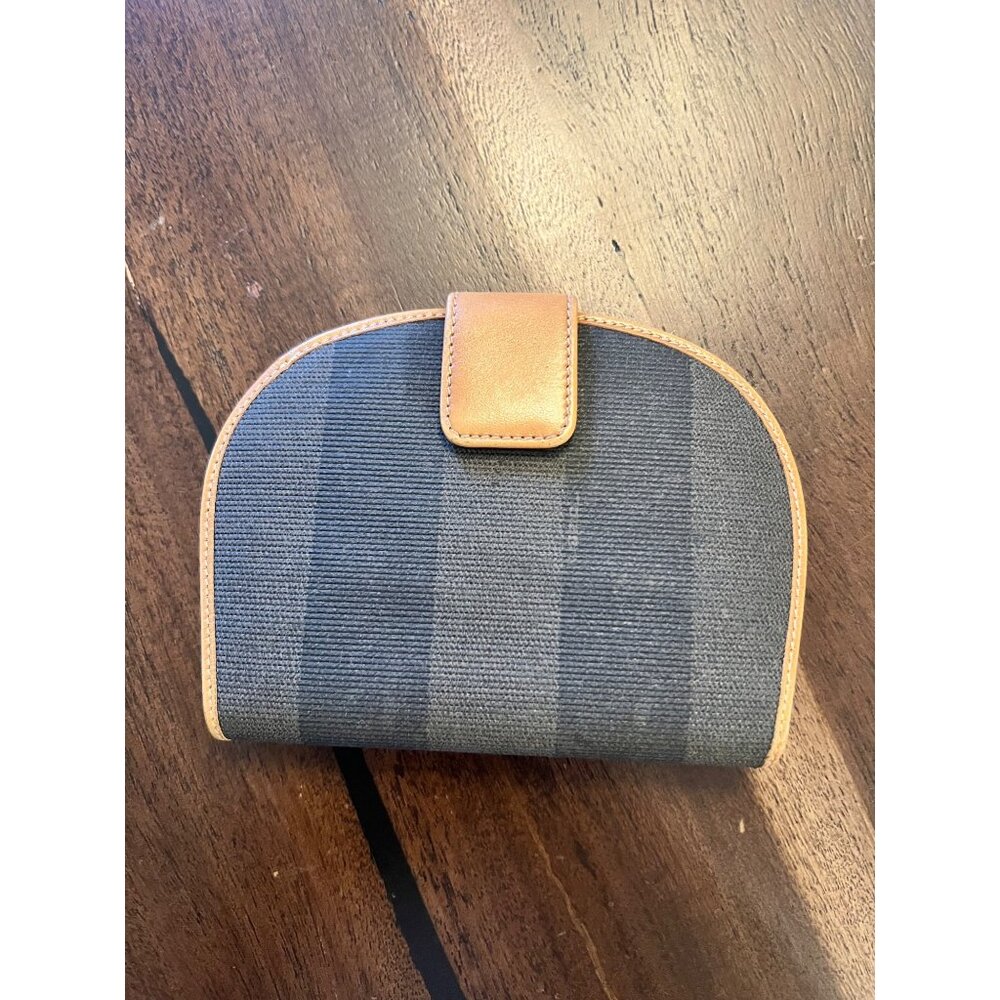 Fendi Vintage Pequin Stripe Half-moon Wallet